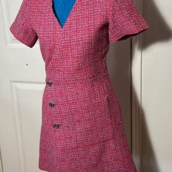 Maje Tweed Wrap Mini Dress 34 Small - Picture 5 of 5